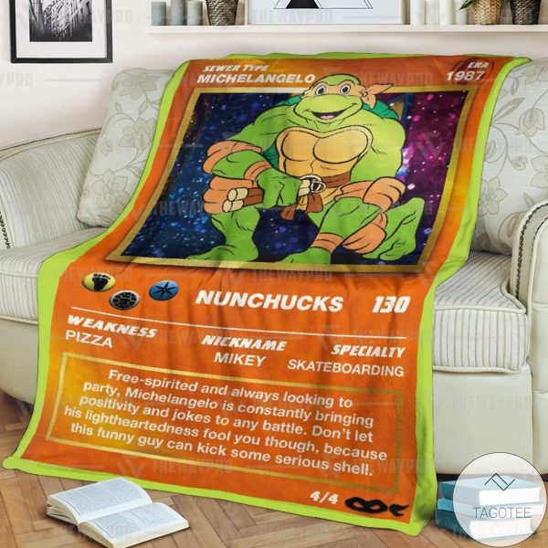 Teenage Mutant Ninja Turtles Michelangelo Card Blanket