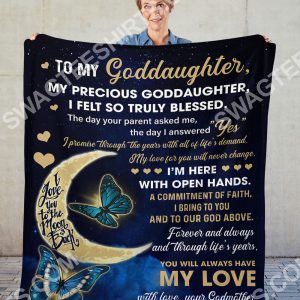 The Moon To My Goddaughter With Love Your Godmother Blanket