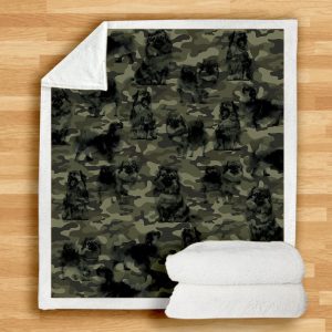 Tibetan Spaniel Camo Blanket